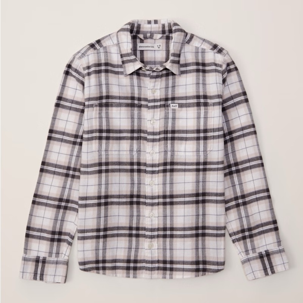 Abercrombie Kids Plaid Flannel Long Sleeve Button Down‎ Size 13/14